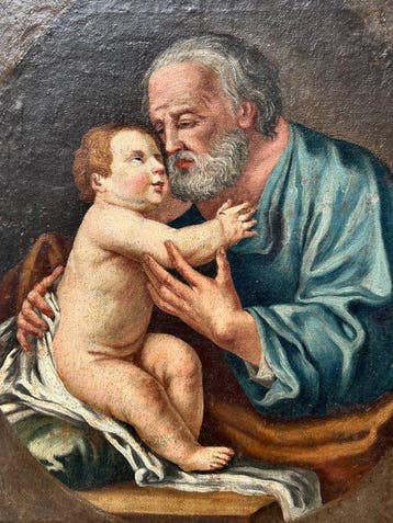 Italiaanse school (XVIII) - San Giuseppe con il Bambino Gesù