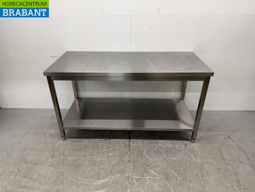 RVS Werktafel met onderschap 160 x 70 x 88,5 cm Horeca, Zakelijke goederen, Horeca | Keukenapparatuur, Ophalen of Verzenden, Gebruikt