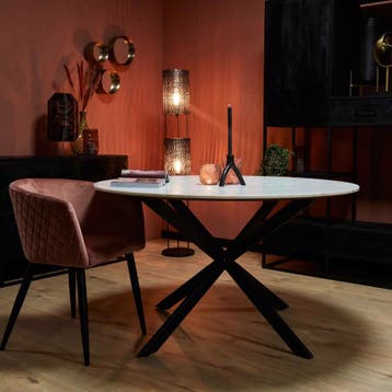 Ronde eettafel Lynn Wit Marmer 130 cm | Starfurn, Ophalen of Verzenden, Nieuw