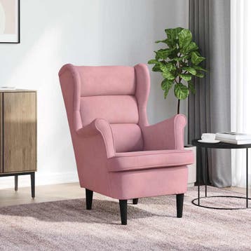 vidaXL Fauteuil fluweel roze, Verzenden, Nieuw