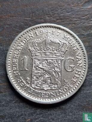 Nederland 1 gulden 1917, Postzegels en Munten, Munten | Nederland, Verzenden, Overige waardes, Losse munt, Goud