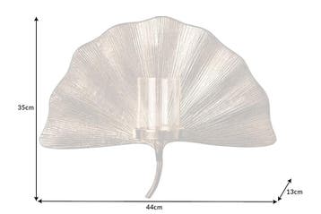 Decoratieve kandelaar GINKGO 44cm zilver handgemaakt metalen, Huis en Inrichting, Woonaccessoires | Vazen, Ophalen of Verzenden