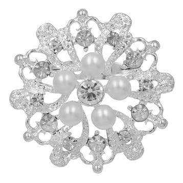 Fako Bijoux - Broche - Ster Bloem Met Parels Roma - 45x45mm, Verzenden, Nieuw