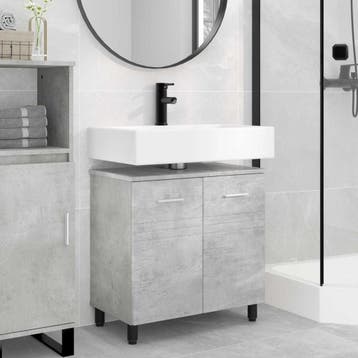 vidaXL Badkamer Waskom Betongrijs 60 x 35 x 60 cm Bewerkt, Verzenden, Nieuw