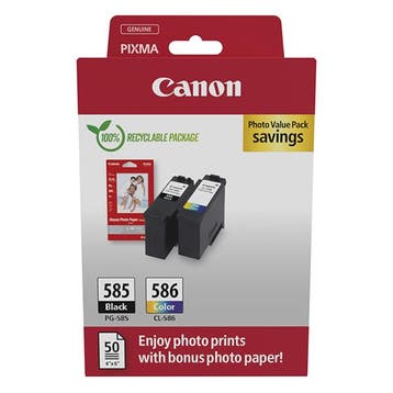 Canon PG-585 / CL-586 photo value pack Inktcartridge, Verzenden, Nieuw, Cartridge, Canon