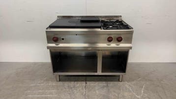 RVS Doorkookplaat met 2 pits fornuis 110 x 73 x 86 cm Horeca, Ophalen of Verzenden, Gebruikt