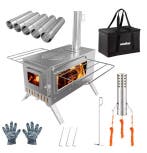 RVS Houtkachel met Schoorsteen voor Camping en Koken, Vakantie, Campings