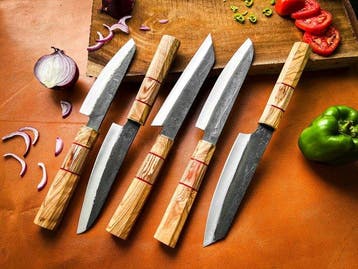Keukenmes - Kitchen knife set - Handgemaakt Pakka-hout en