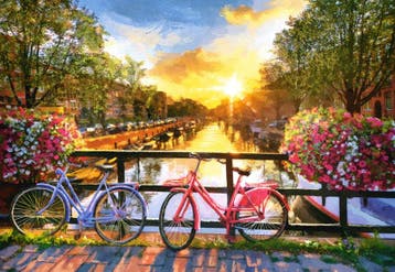 Picturesque Amsterdam with bicycles Pittoresk Amsterdam m..., Ophalen of Verzenden, Nieuw, Overige typen