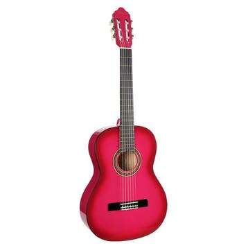 Valencia VC104PKS Klassieke Gitaar 4/4 Roze Hoogglans, Muziek en Instrumenten, Ophalen of Verzenden, Nieuw