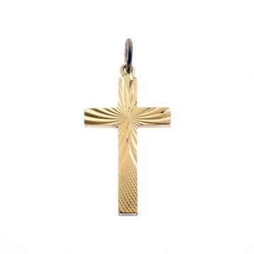 Gouden hanger van een kruis (Hanger of bedel), Ophalen of Verzenden, Gebruikt, Goud, Overige merken