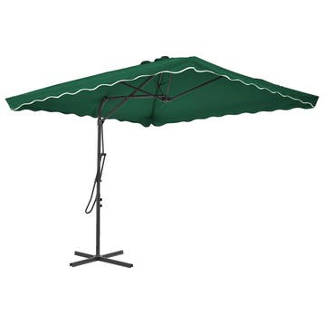 vidaXL Parasol met stalen paal 250x250 cm groen, Verzenden, Nieuw, 2 tot 3 meter