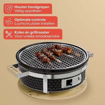 2dekans | KitchenBrothers Kamado Hibachi Grill - PFAS Vrij -, Ophalen of Verzenden, Zo goed als nieuw, KitchenBrothers
