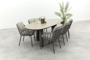 Taste Puglia/Denia 6-persoons organische tuinset 240x105 cm., Verzenden, Nieuw, Overige materialen, Tuinset