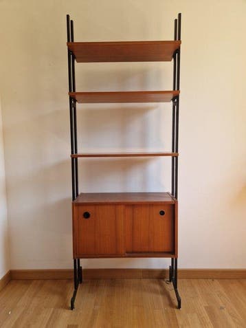 Boekenkast - Metaal, Teak - Modulaire bibliotheek, Antiek en Kunst