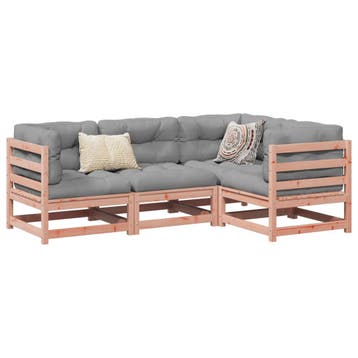 vidaXL 4-delige Loungeset massief douglas vurenhout, Verzenden, Nieuw, Loungeset