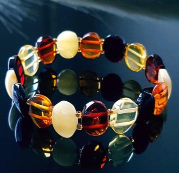 Amber Vintage natuurlijke Baltische barnsteen armband- 7 g
