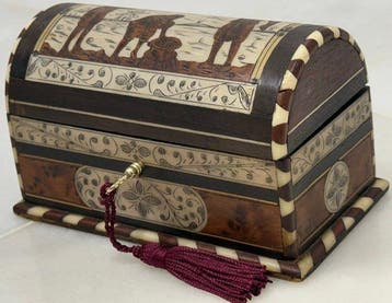 Doos - Satijnhout - H : 8,5 cm