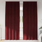 vidaXL Verduisterende gordijnen 2 pcs Wijnrood 140 x 245 cm, Verzenden, Nieuw, Rood