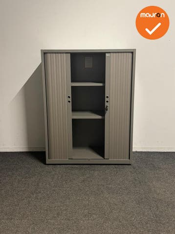 Gispen - Roldeurkast - 130x100x47 cm - Champagne - Refurbish, Werkplek, Ophalen of Verzenden, Gebruikt, Kast