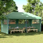 vidaXL Partytent inklapbaar pop-up met 3 zijwanden groen, Tuin en Terras, Partytenten, Verzenden, Nieuw, Partytent