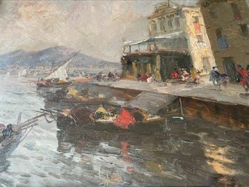 Francesco di Marino (1892-1954) - Marina, Antiek en Kunst, Kunst | Schilderijen | Klassiek