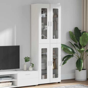 vidaXL Hoge kast FLORIN 60 x 35 x 182 cm Wit Bewerkt hout, Verzenden, Nieuw