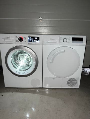 TOPSET! BOSCH 8KG IDOS WASMACHINE BOSCH 8KG WARMTEPOMPDROGER, Energieklasse A of zuiniger, 1200 tot 1600 toeren, Minder dan 85 cm