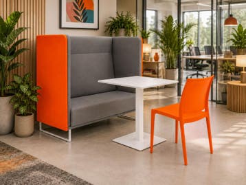 Kantineset voor 3 personen - Witte kantinetafel met Lande, Huis en Inrichting, Ophalen of Verzenden, Gebruikt
