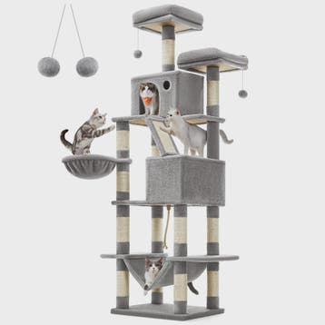 XXL Krabpaal 206 cm hoog - Grote kattenboom met 13 krabpalen, Dieren en Toebehoren, Verzenden, Nieuw