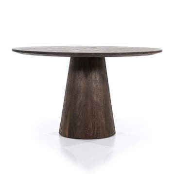 Eettafel Aron Rond - 130cm - Bruin - 95656 - eettafel, Nieuw, Rond, Overige materialen