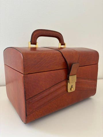 Reisset met toiletartikelen - Leder - Klassieke Italiaanse