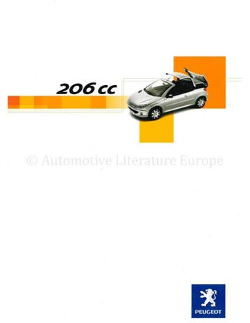 2005 PEUGEOT 206 CC BROCHURE NEDERLANDS, Nieuw, Peugeot, Author