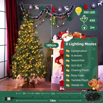Kerstboom met verlichting - Kunstkerstboom - 180 cm - Met st, Diversen, Verzenden, Zo goed als nieuw
