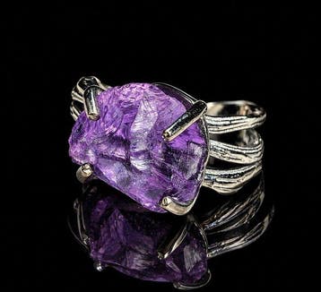 Amethist - Zilver - Ring - Natuurlijke amethist ring
