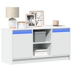vidaXL Tv-meubel met LED 100x34x50 cm bewerkt hout wit, Verzenden, Nieuw, Overige houtsoorten