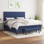 vidaXL Boxspring met matras stof blauw 160x200 cm, 200 cm, Stof, 160 cm, Verzenden