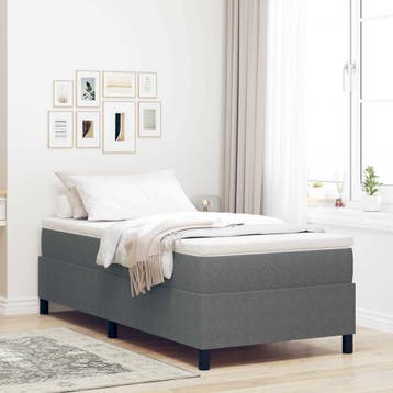vidaXL Platform bedframe Lichtgrijs 80 x 200 cm Katoen Stof, Verzenden, Nieuw, Eenpersoons, Stof