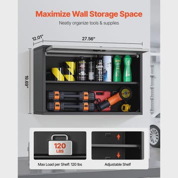 Metalen Wandkast 77cm - Zwevend Ophangsysteem voor Garage, W, Doe-het-zelf en Verbouw, Verzenden, Nieuw