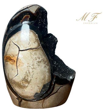 Premium - Septaria - draken-ei - fluorescerende steen Geode, Nieuw