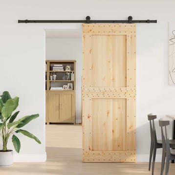 vidaXL Schuifdeur NARVIK Naturel en Zwart 90 x 210 cm (213,5, Verzenden, Nieuw