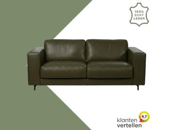 Leren bank Clear - 2,5 zits - Elegance Green (donkergroen), Huis en Inrichting, Banken | Bankstellen, Bohemian, Eigentijds, Modern, Retro, Vintage