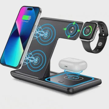 3-in-1 Draadloze Oplaadstandaard voor iPhone, Apple Watch &, Verzenden, Nieuw
