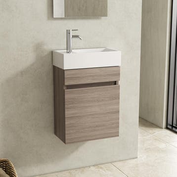 Toiletmeubel Fontein 40 cm – Compact en Stijlvol - Grey Oak, Verzenden, Nieuw