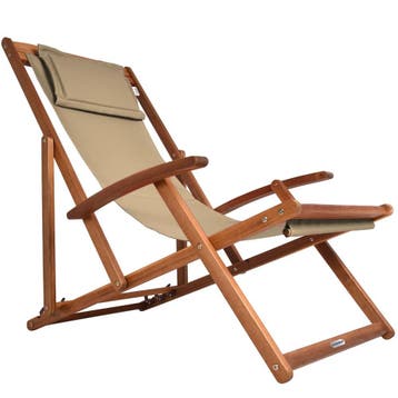 Ligstoel Crème Acaciahout 94x60x94cm (Ligbed - Lounge), Verzenden, Nieuw