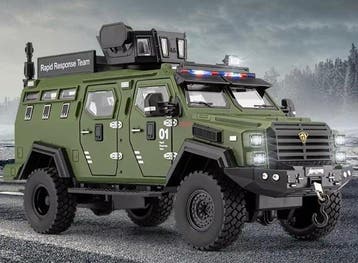 Unimog Dassalto Scala 1/24 Con Trazione e Luci Imponente, Nieuw