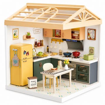 Dreamy mini house Keuken Kitchen met ledlamp DIY Modelbou..., Verzenden, Nieuw