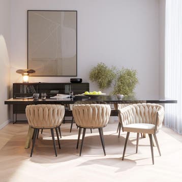 Set eetkamerstoelen Astano fluweel, knoopdesign, Verzenden, Nieuw