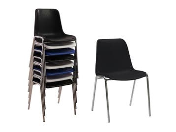 NIEUW zwarte stapelstoel MAXI - kunststof bekleding, Ophalen of Verzenden, Nieuw