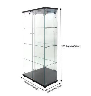 Glazen Vitrinekast met LED – 4-Laags Display Opbergkast, Verzenden, Nieuw